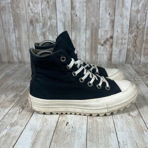 Converse Lift Ripple Hi Top Platform Sneakers Black Canvas Lugged Sole Women's 5